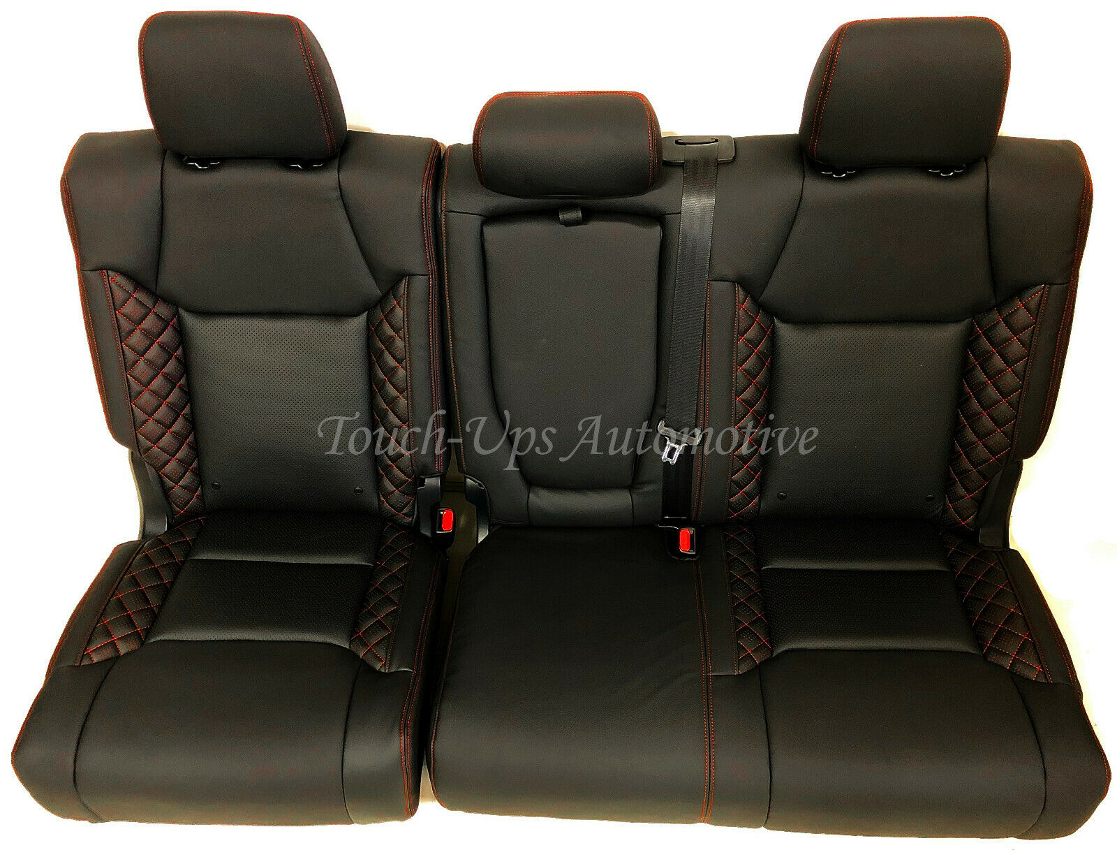 2014-20 Toyota Tundra CrewMax ALEA Diamond Edition Leather Seat Covers Black Red