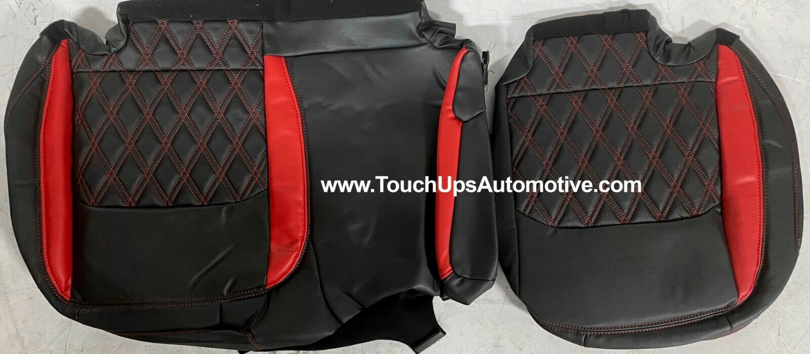 2018-2022 Jeep Wrangler JL 2 4 Door Leather Seat Covers Black Red Tekstitch Diamond