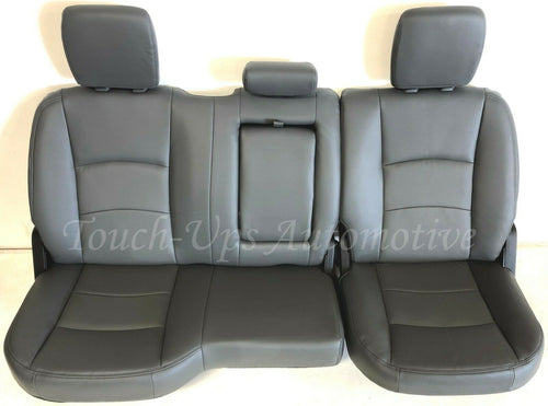 2013-2018 Dodge Ram Crew Cab Lapis Gray Leather Seat Covers Kit 3 piece Jump