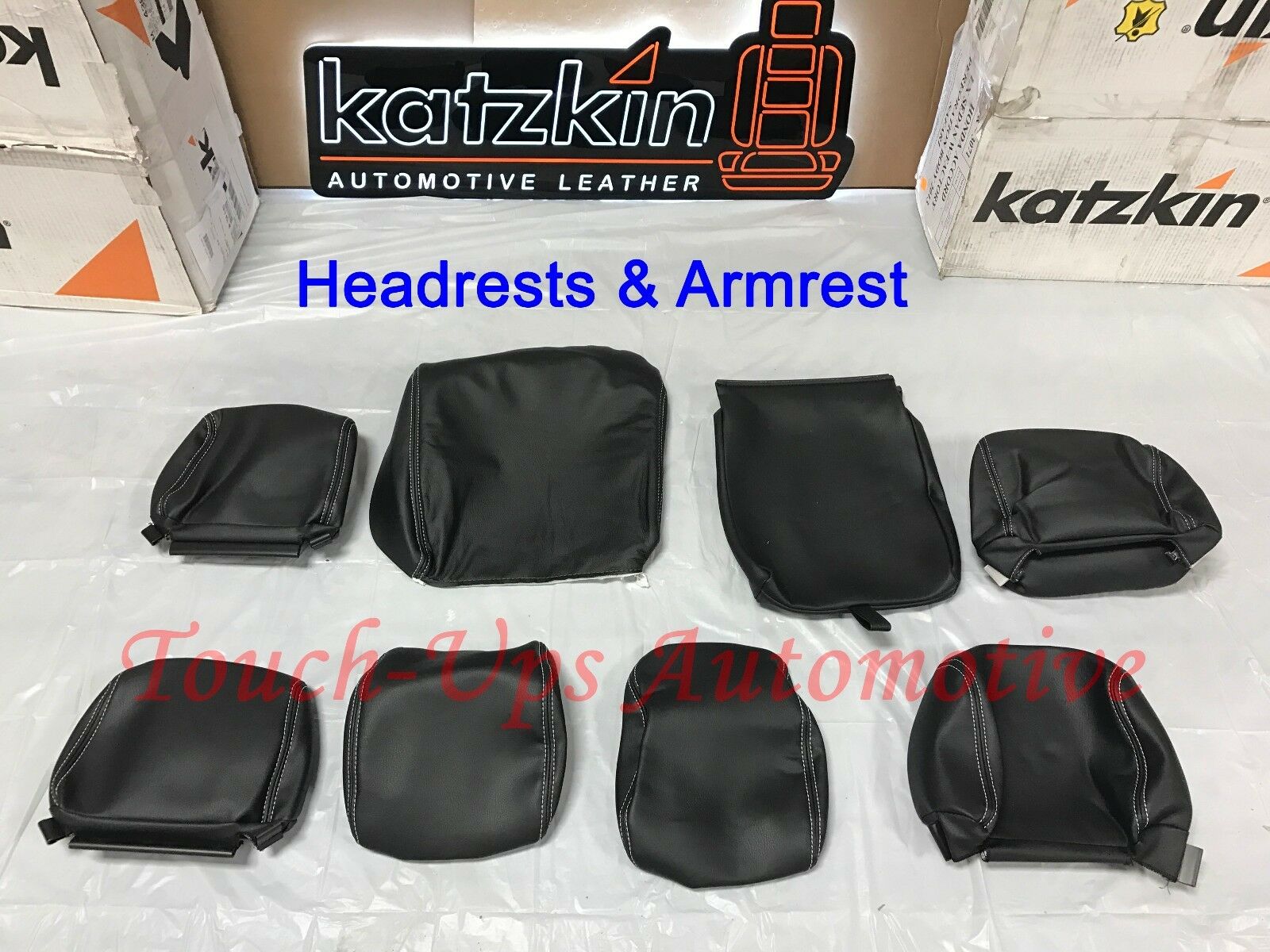 19-20 Chevrolet Tahoe TWO 2 Row KATZKIN Black Leather Seat Covers Replacement