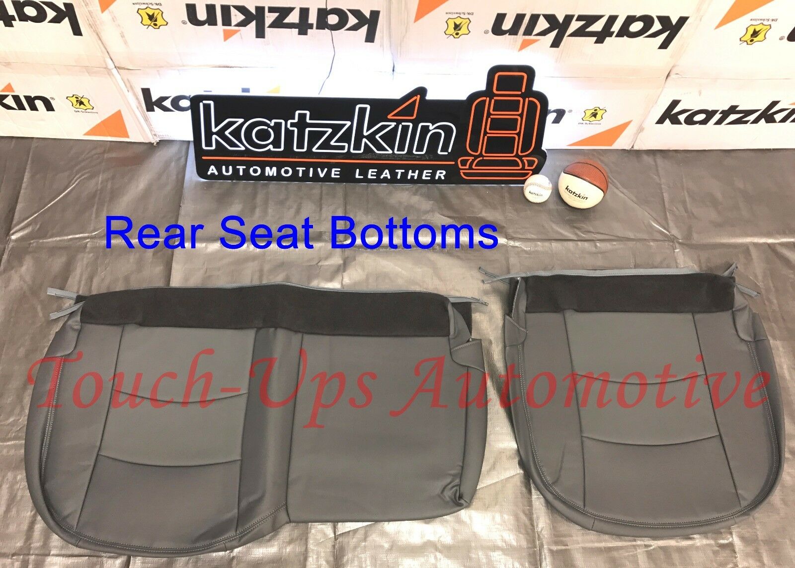 2013-2018 Dodge Ram Crew Cab Lapis Gray Leather Seat Covers Kit 3 piece Jump