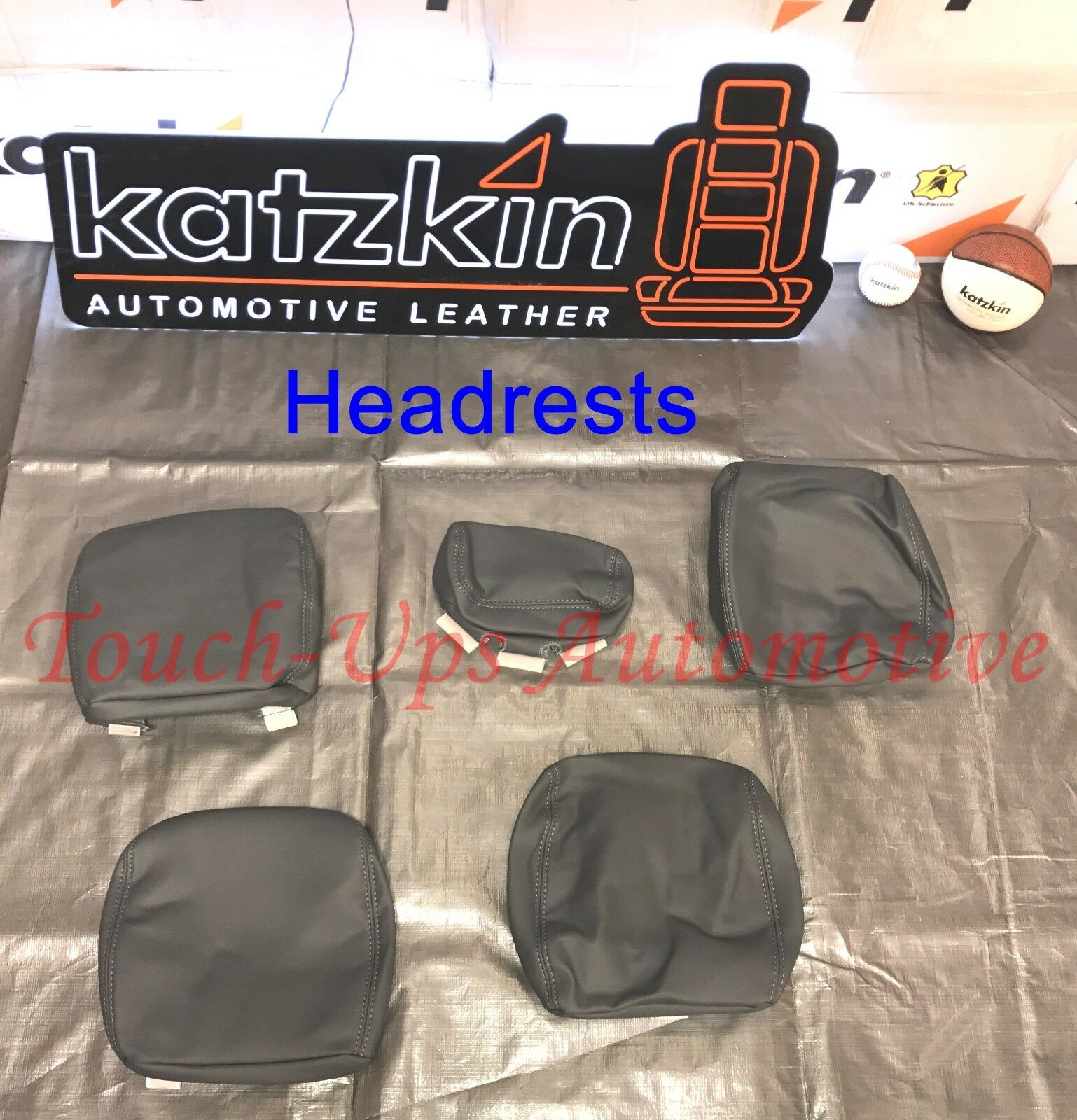 2013-2018 Dodge Ram Crew Cab Lapis Gray Leather Seat Covers Kit 3 piece Jump