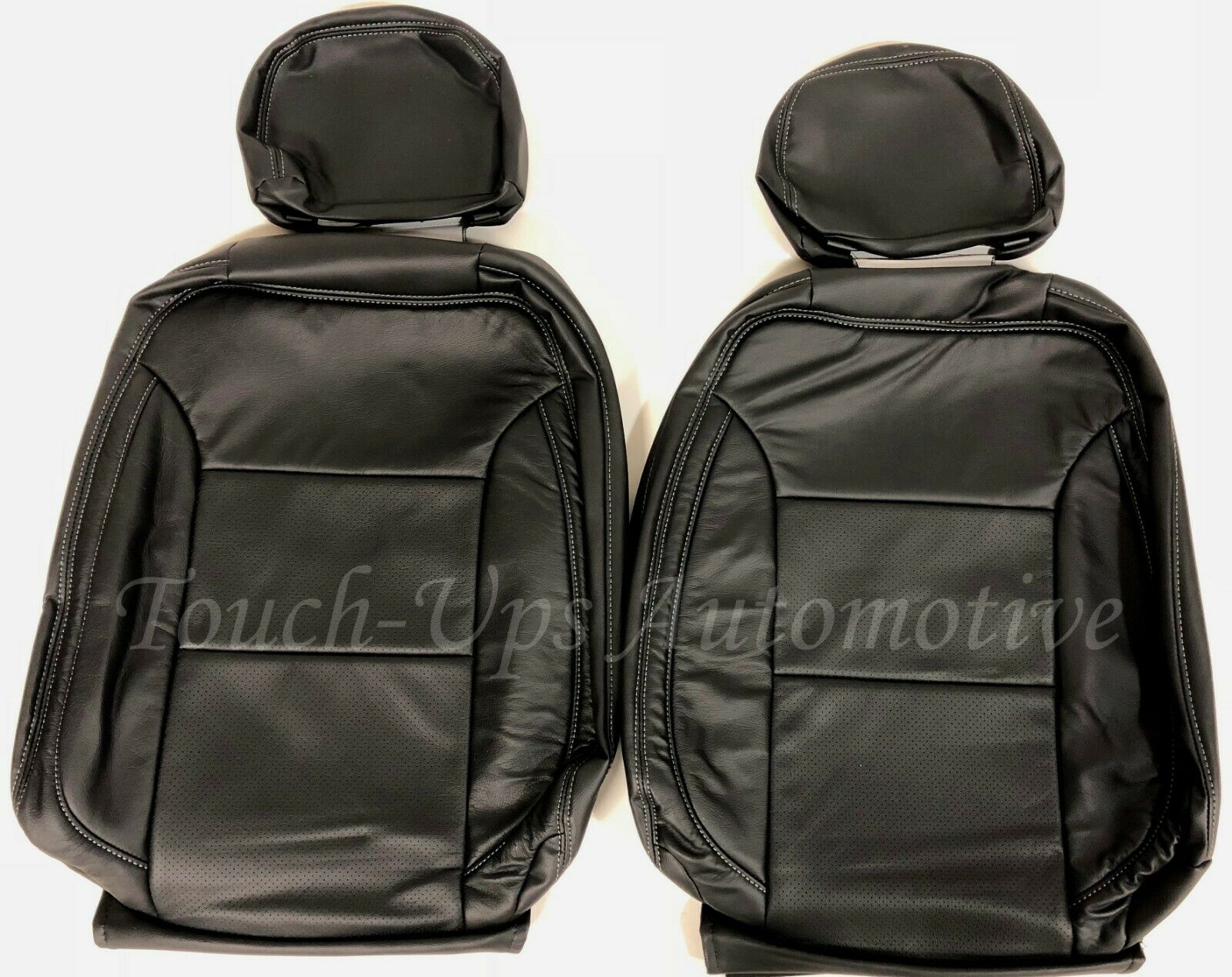 2019-20 Silverado Double Cab WT Custom KATZKIN Leather Seat Covers Kit Black