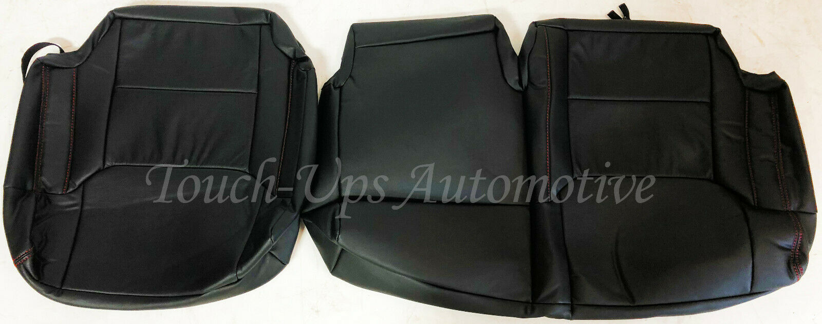 2014-2021 Toyota Tundra CrewMax Black Red Leather Seat Covers kit Logo TRD Pro
