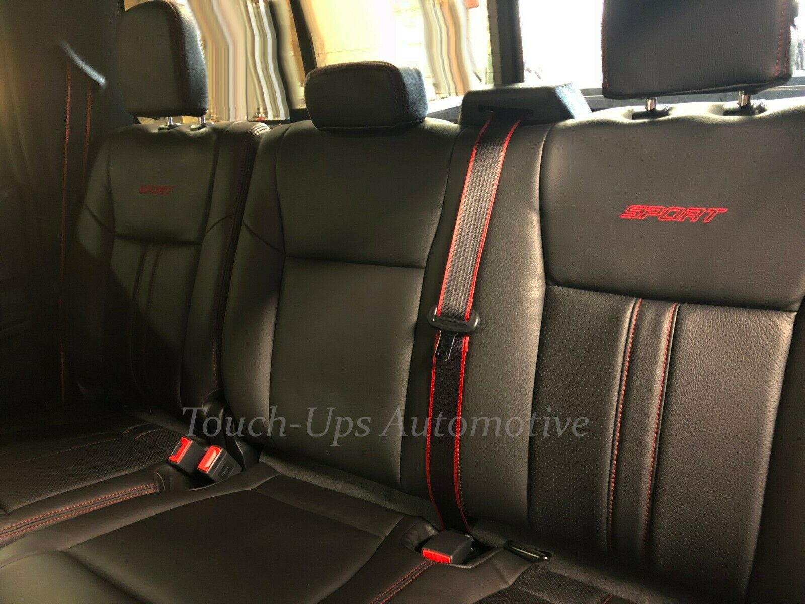 2015-2018 Ford F-150 XLT SuperCrew KATZKIN Leather Seat Covers Black Sport Red