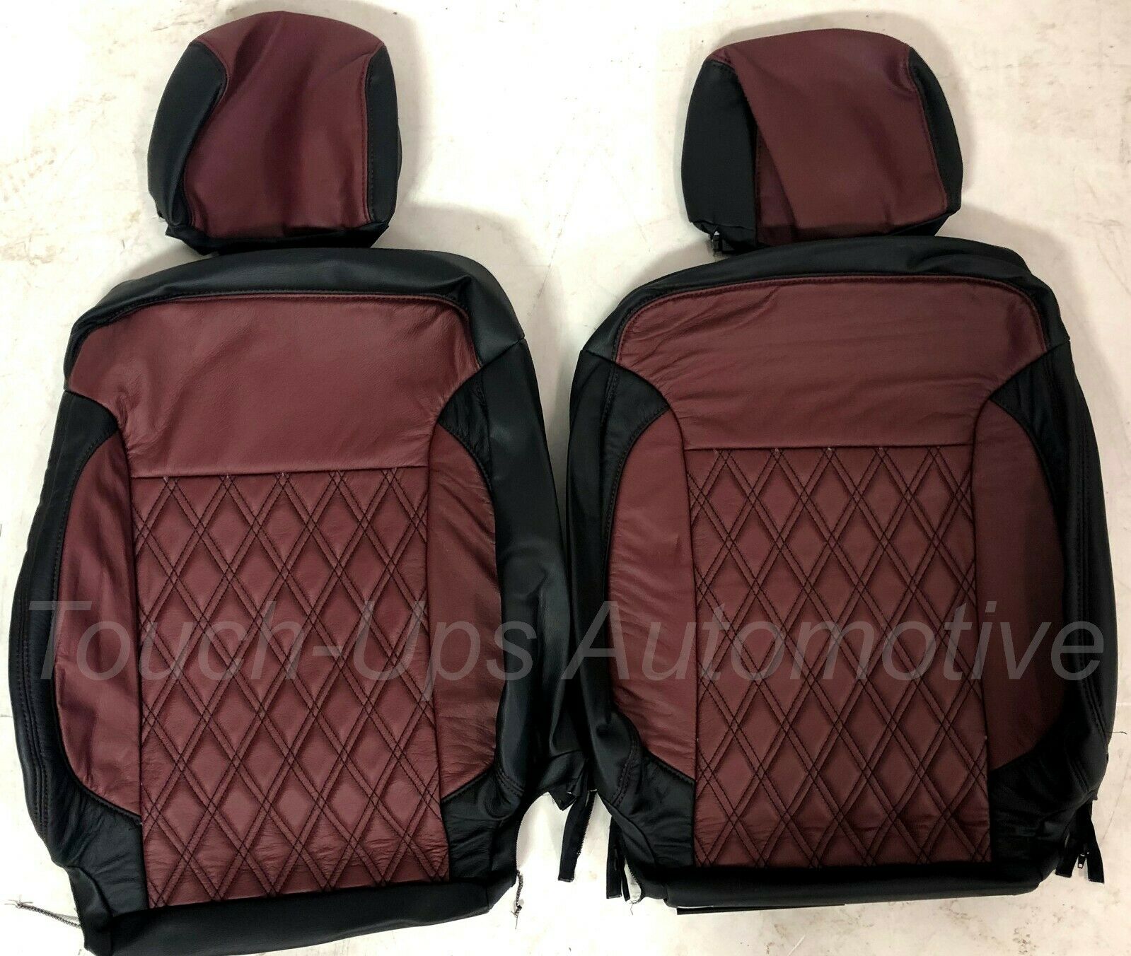 2014-2018 Chevrolet Silverado LT Tekstitch Leather Seat Covers Black Red Diamond