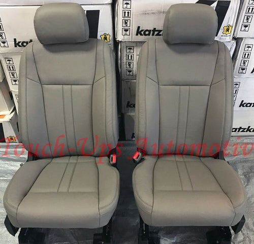KATZKIN Leather Seat Covers for 19-20 Ford F-150 XLT SuperCrew Medium Earth Gray