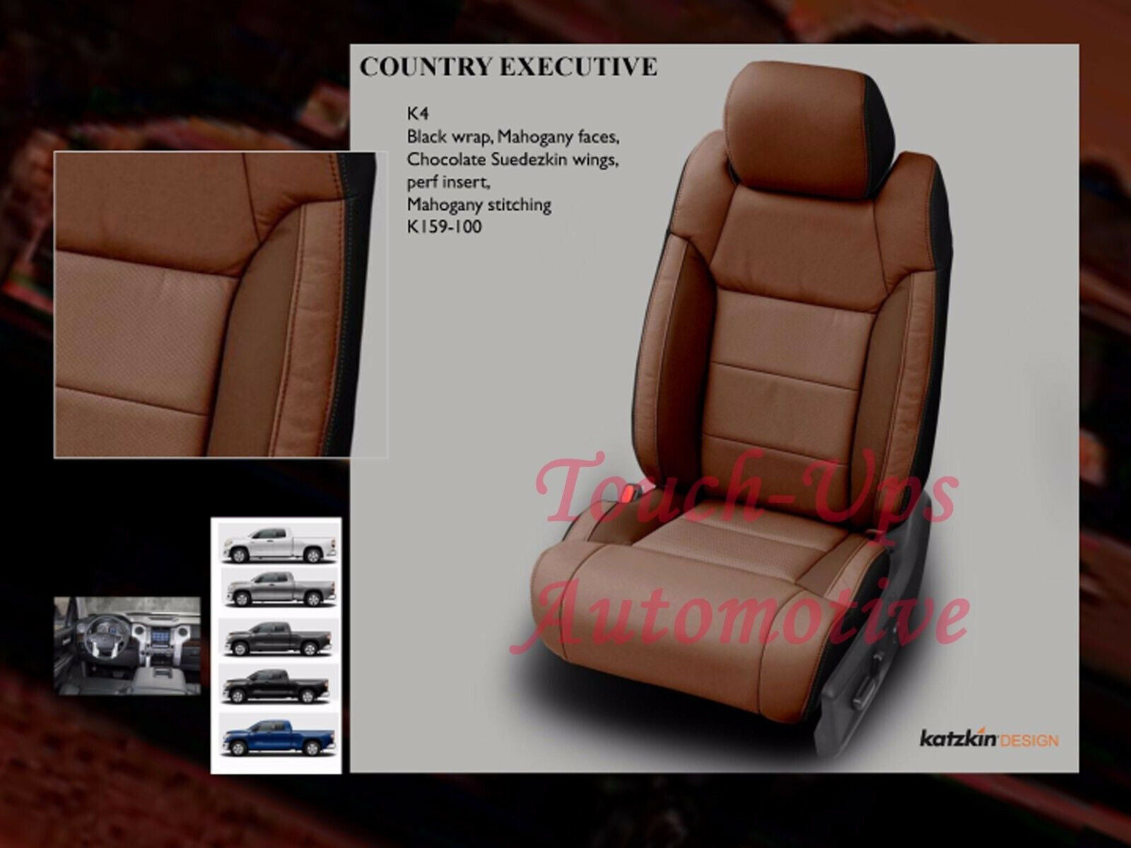 2014-2021 Toyota Tundra Double Cab CrewMax KATZKIN Mahogany SUEDE Leather seats