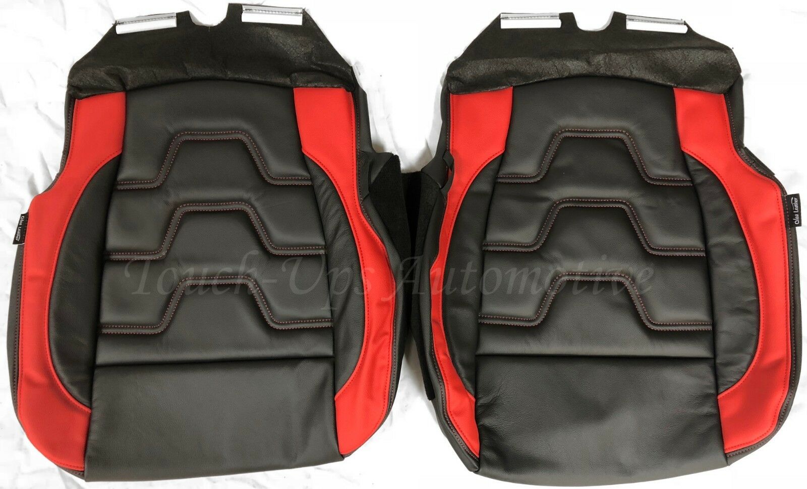 2015-2020 Ford F-150 XLT SuperCrew ALEA Black Red Leather Seat Covers Custom