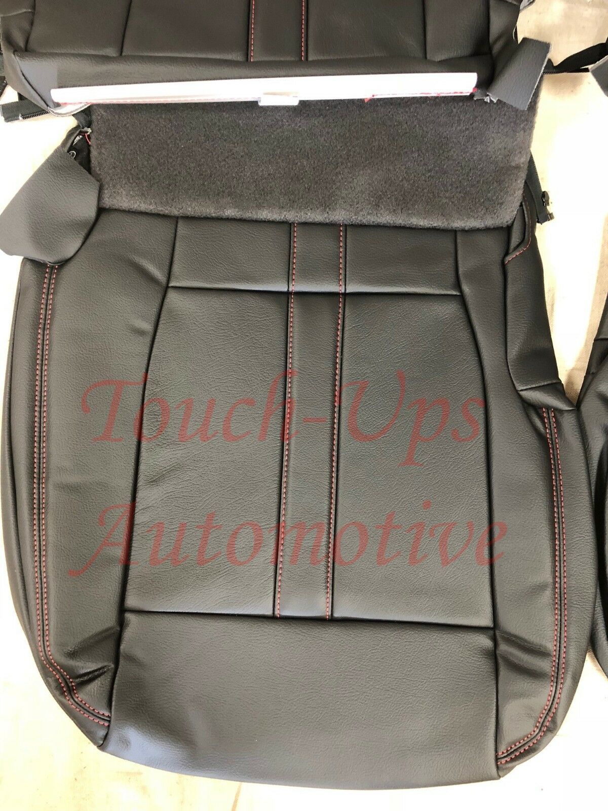 2015-2020 Ford F-150 XLT SuperCrew KATZKIN Black Red Leather Seat Covers Kit
