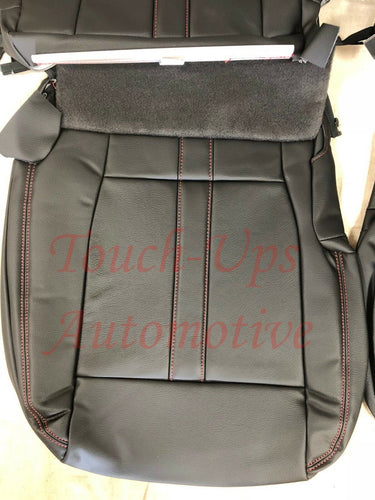 2015-2020 Ford F-150 XLT SuperCrew KATZKIN Black Red Leather Seat Covers Kit