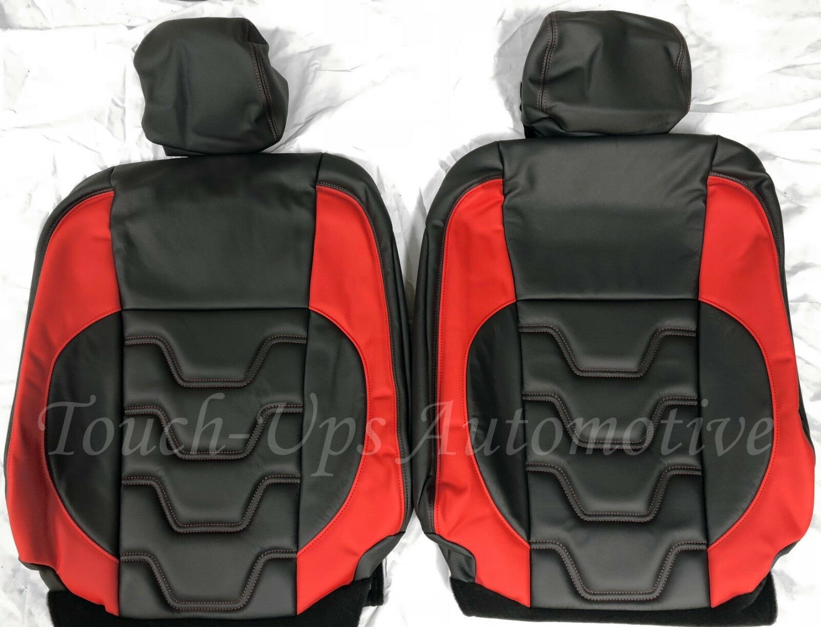 2015-2020 Ford F-150 XLT SuperCrew ALEA Black Red Leather Seat Covers Custom