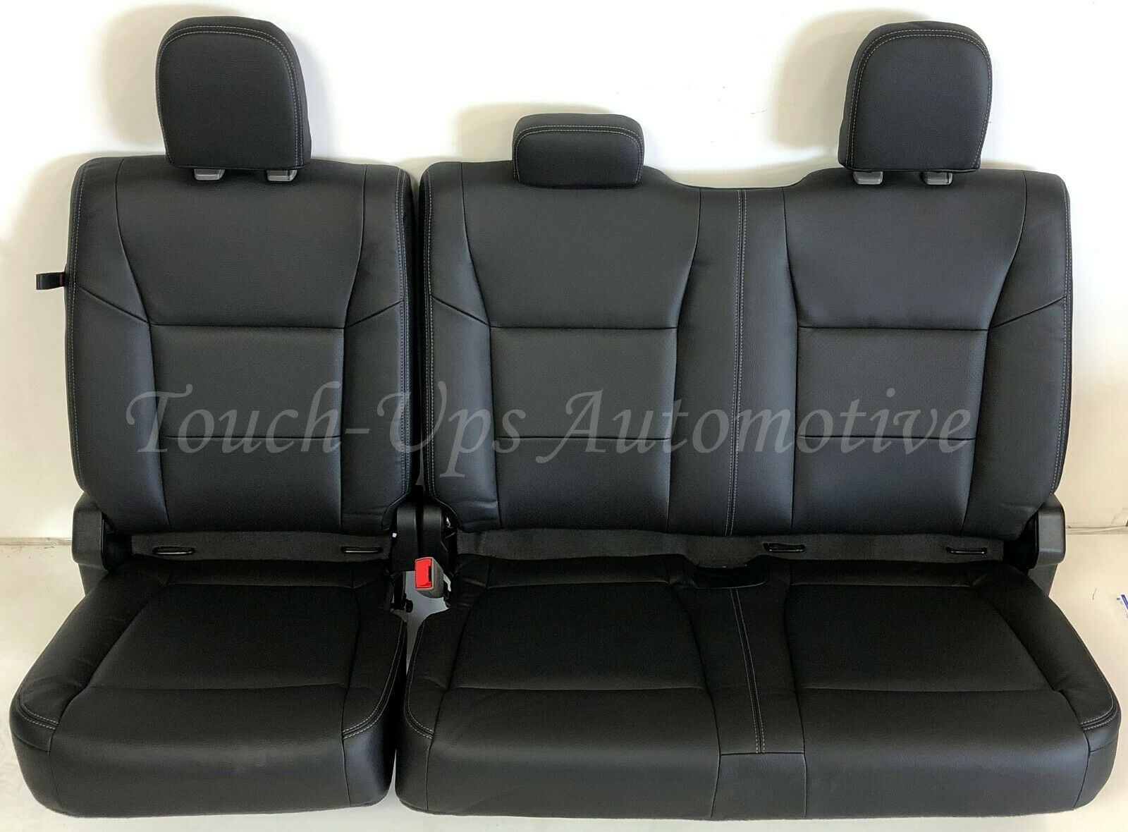 2017-2018 Ford F-250 XLT SuperCrew KATZKIN Leather Seat Covers Black Jumpseat