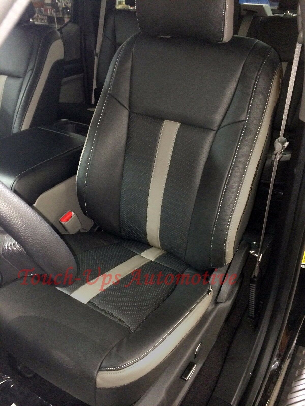 2017 2018 Ford F-250 XLT Super Crew KATZKIN Leather Seat Covers Black SEMA Jump