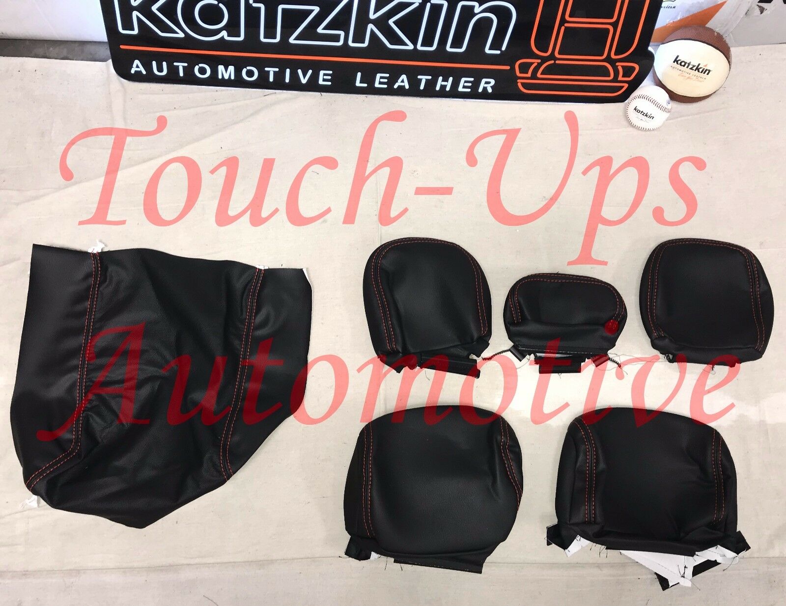 2015-2018 Ford F-150 XLT Super Crew KATZKIN Leather Seats NEW LIMITED Black Red