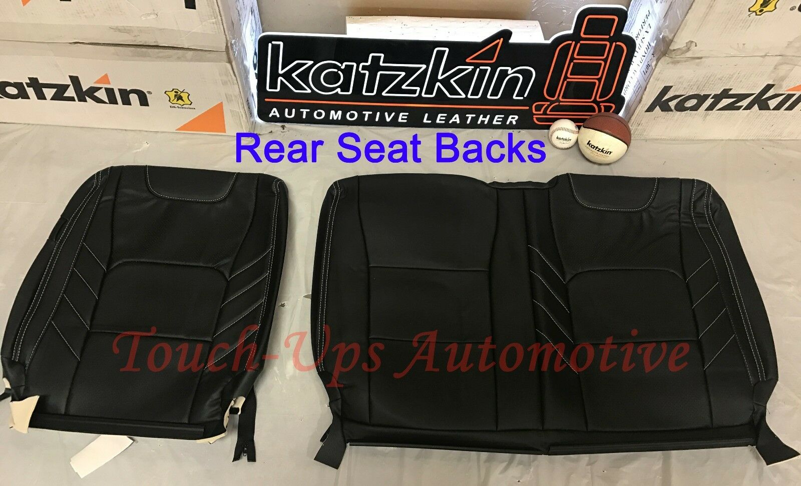 2017-2021 Ford F-250 XLT SuperCrew Katzkin Leather Seat Covers Black Jump F398I
