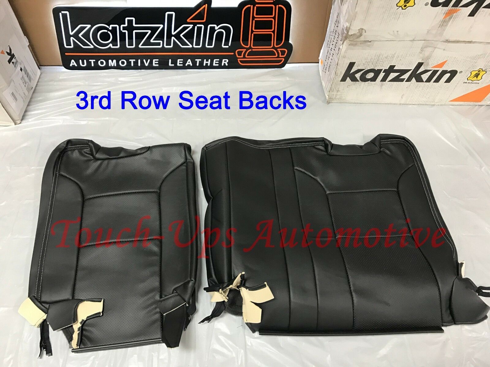 2015-2020 GMC Yukon KATZKIN Black Perforated Leather Seat Covers 3 Three Row Kit