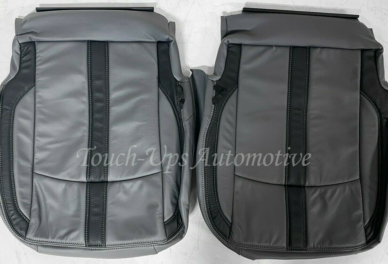 13-18 Dodge Ram Crew or Quad Cab Diesel Gray with Black Katzkin Leather Seat Covers Logos