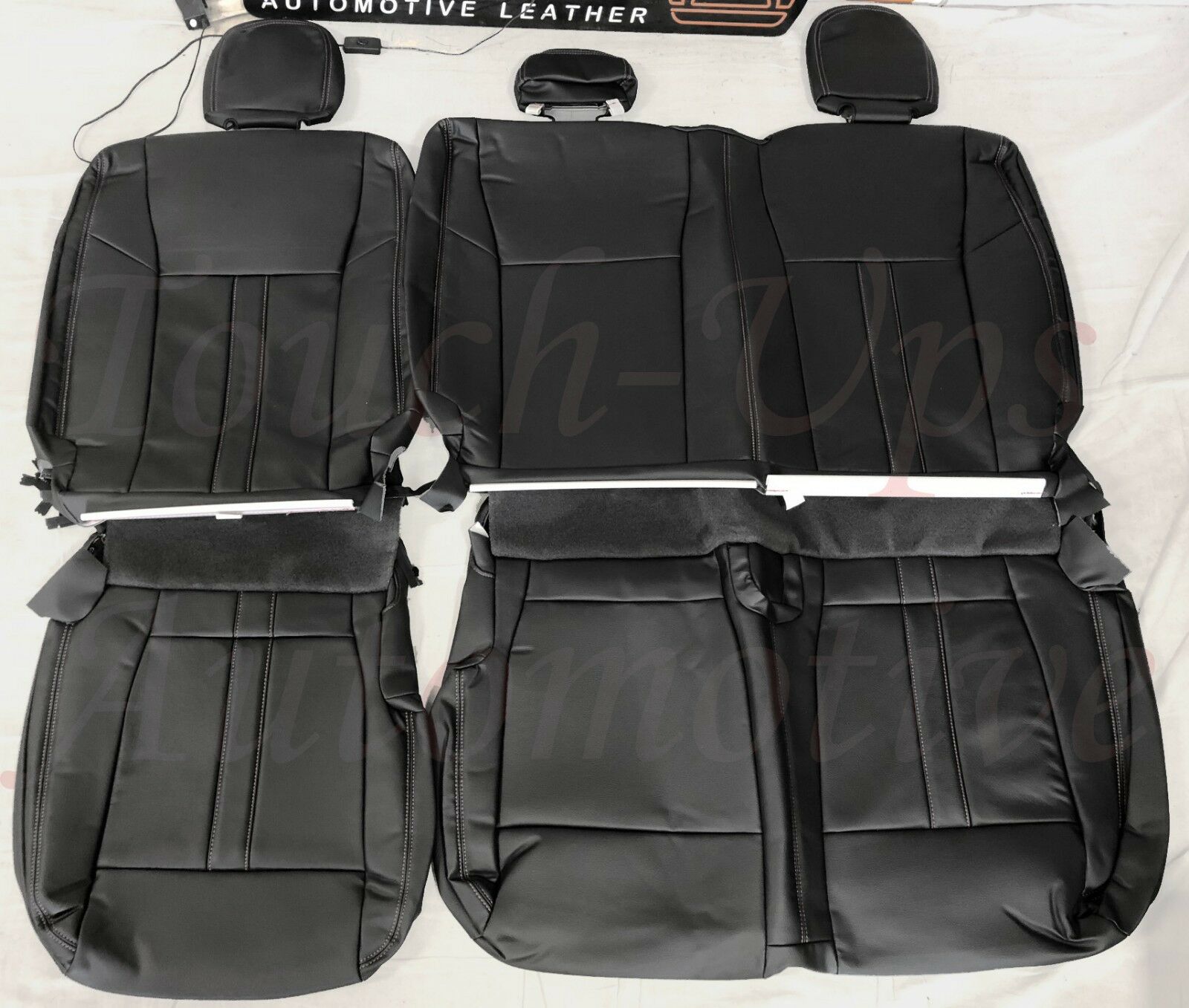 2015-2018 F-150 XLT SuperCrew KATZKIN Black Gray Stitching Leather Seat Covers