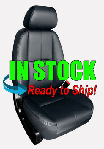 2007-2009 Chevrolet Silverado LT Crew Cab KATZKIN Black Leather Seat Covers Kit