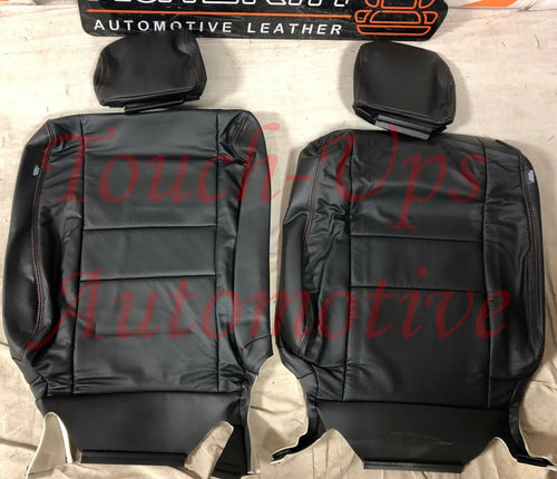 2007-2013 Toyota Tundra CrewMax KATZKIN Black RED Leather Seat Covers Replace