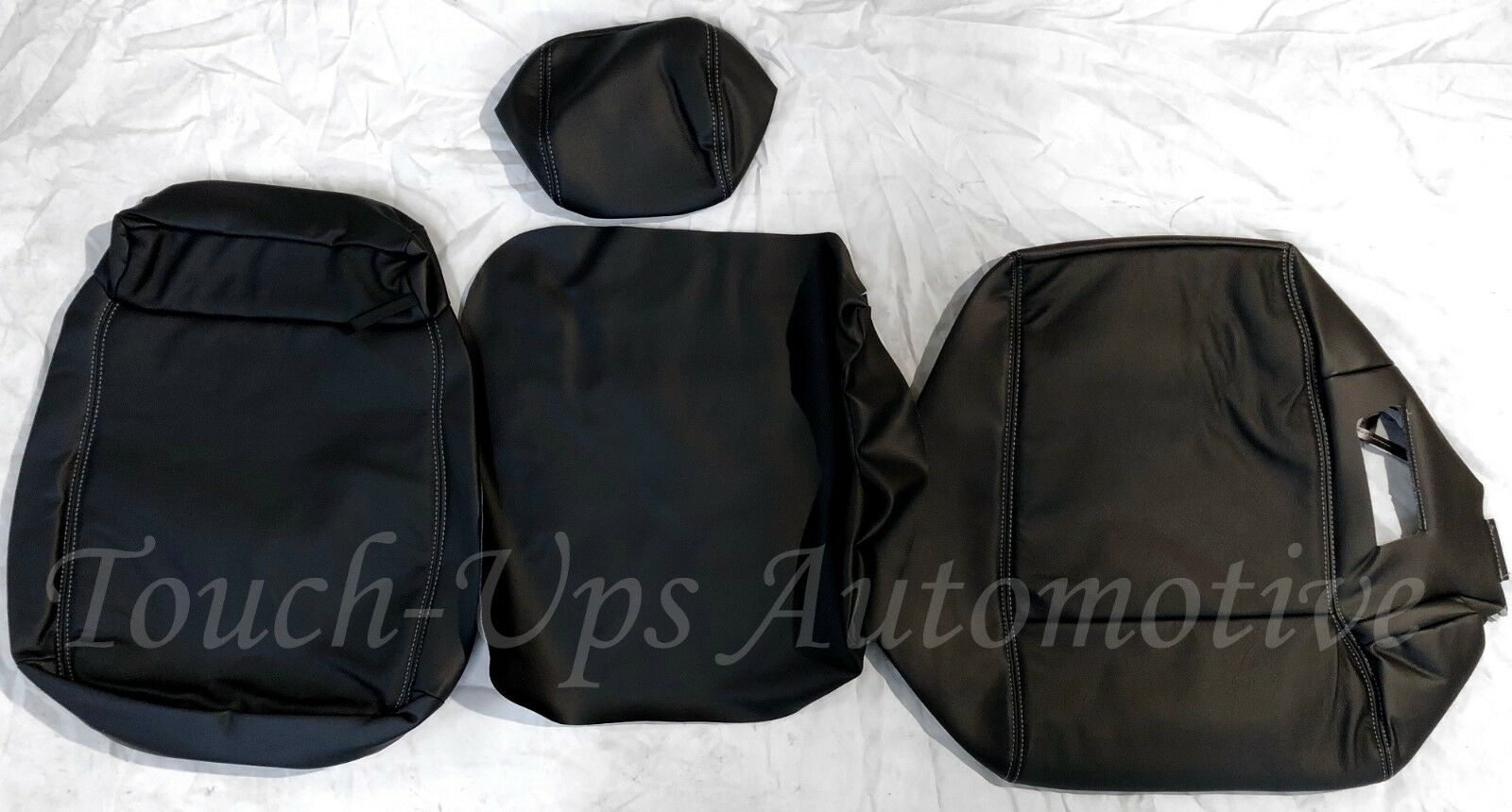 2017-2018 Ford F-250 XLT SuperCrew KATZKIN Leather Seat Covers Black Jumpseat