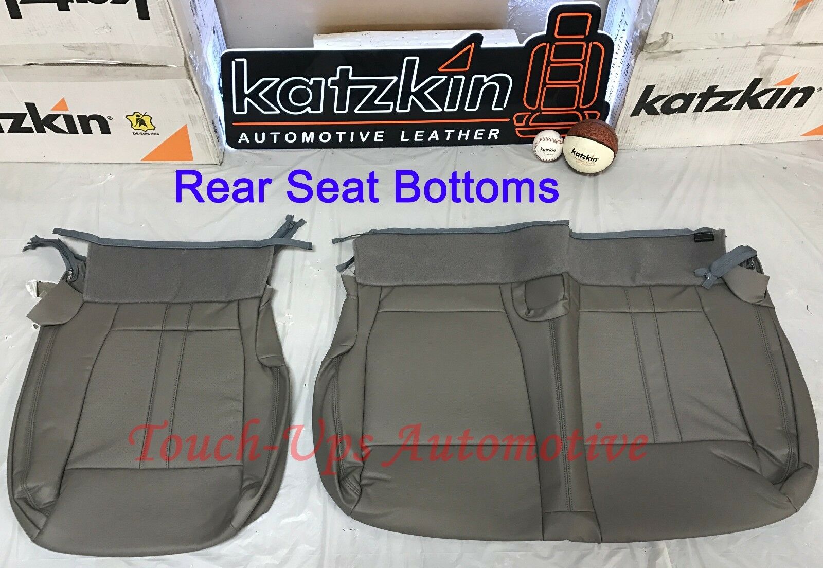 2015-2018 Ford F-150 XLT SuperCrew KATZKIN Leather Seat Covers Replacement Gray