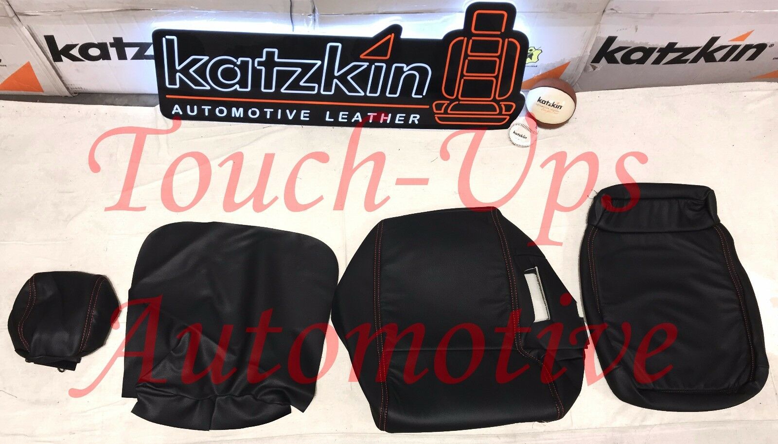 2015-2018 Ford F-150 XLT Super Crew KATZKIN Leather Seats NEW LIMITED Black Red