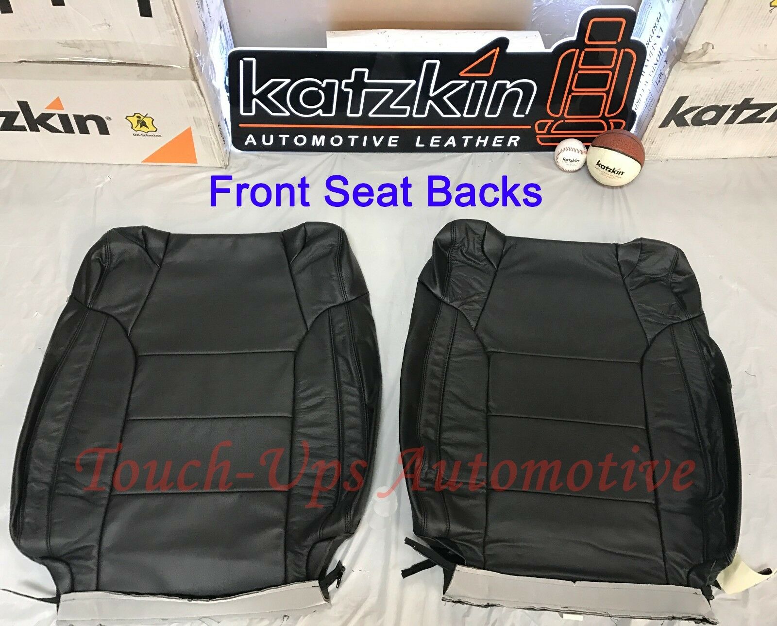 2014-2021 Toyota Tundra Double Cab KATZKIN Leather Seat Covers Kit Black TRD SR5