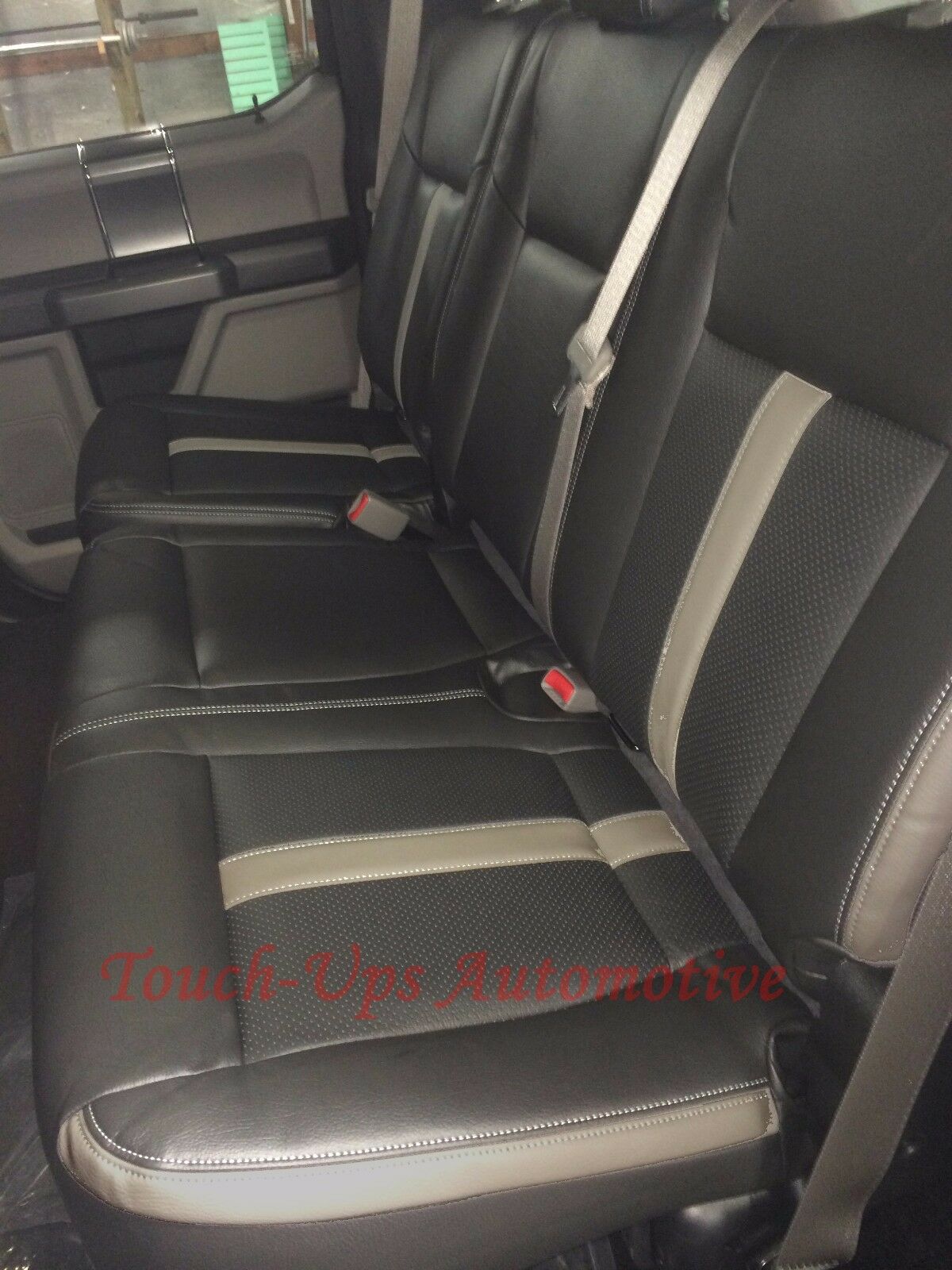 2017 2018 Ford F-250 XLT Super Crew KATZKIN Leather Seat Covers Black SEMA Jump