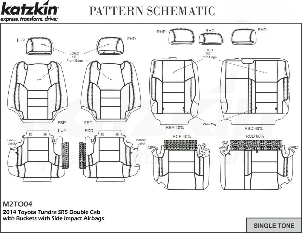 2014-2021 Toyota Tundra Double Cab KATZKIN Leather Seat Covers Kit Black TRD SR5