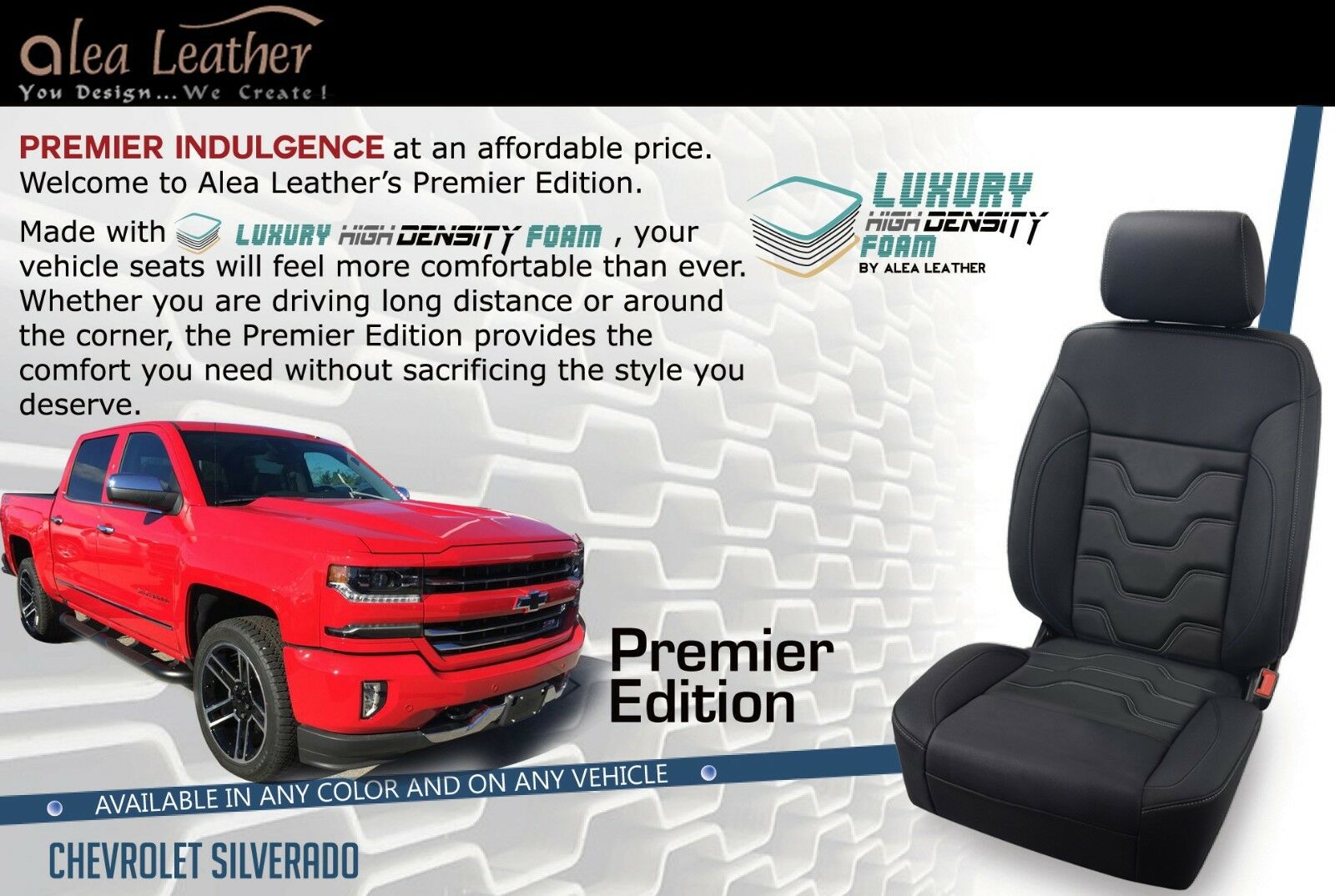 2014-2018 Chevrolet Silverado Crew Cab LT Alea Black Leather Seat Covers Custom