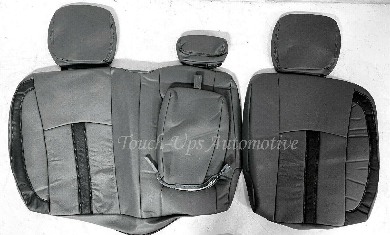 13-18 Dodge Ram Crew or Quad Cab Diesel Gray with Black Katzkin Leather Seat Covers Logos