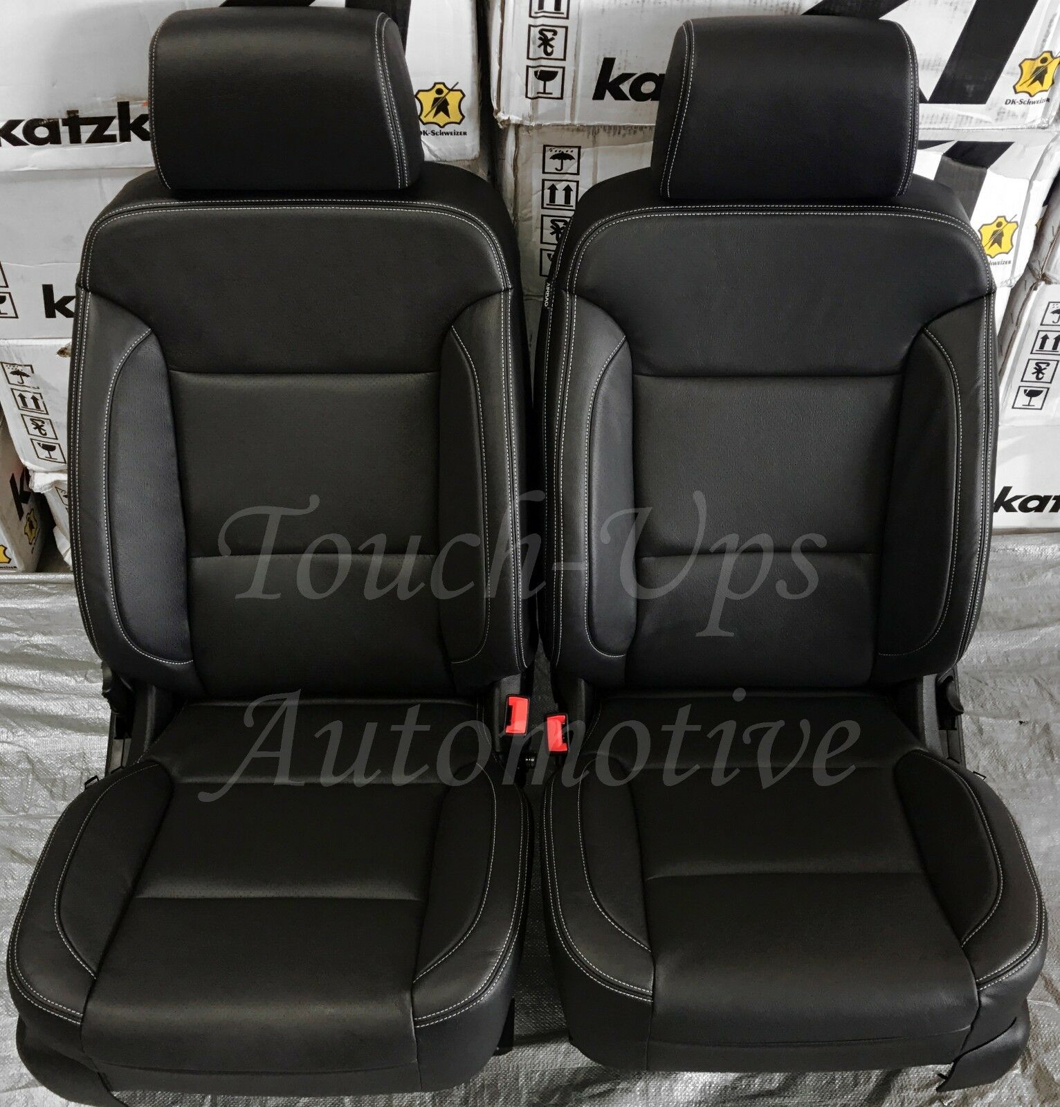 2014-2018 Chevrolet Silverado LT DOUBLE Cab KATZKIN Black Leather Seat Covers