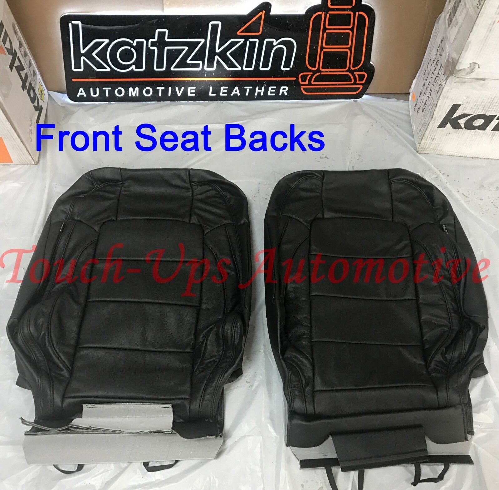 2015-2020 Ford Mustang GT V6 Eco Coupe KATZKIN Black Leather Seat Covers Kit