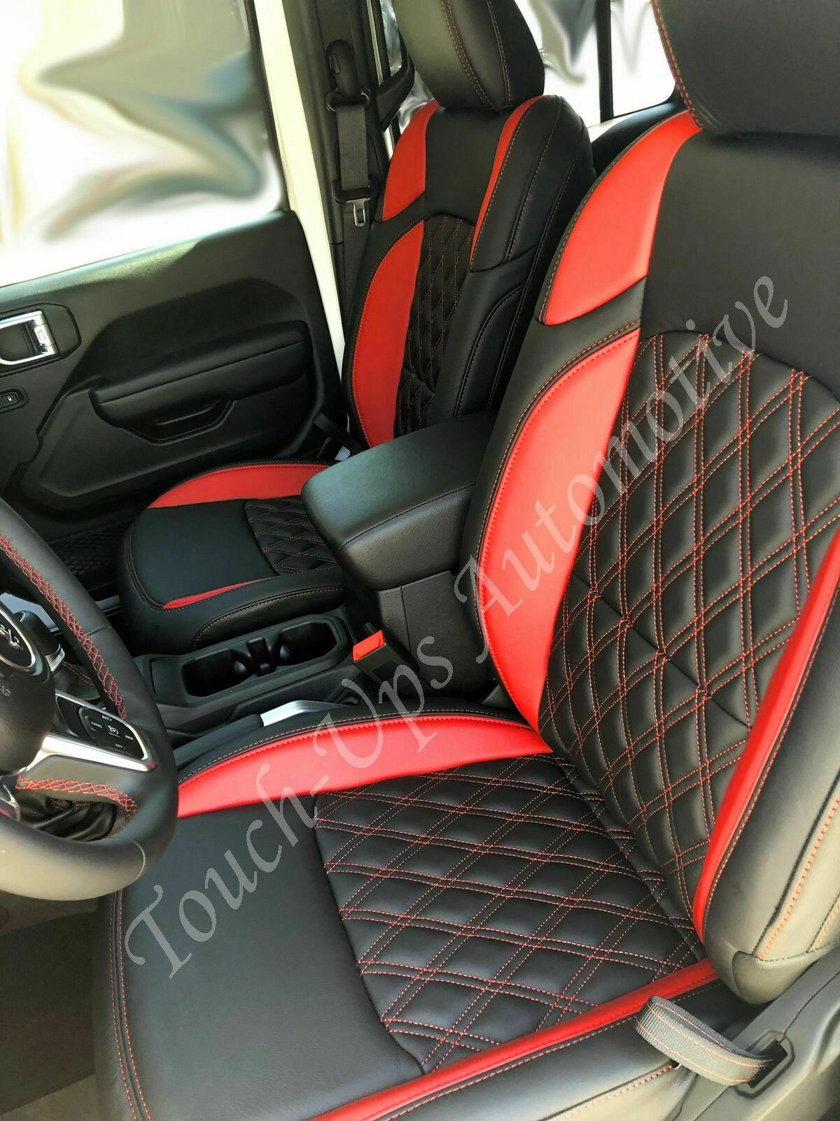 2018-2022 Jeep Wrangler JL 2 4 Door Leather Seat Covers Black Red