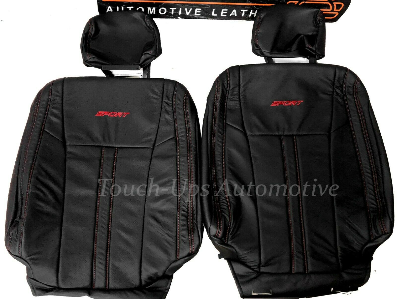 2015-2018 Ford F-150 XLT SuperCrew KATZKIN Leather Seat Covers Black Sport Red