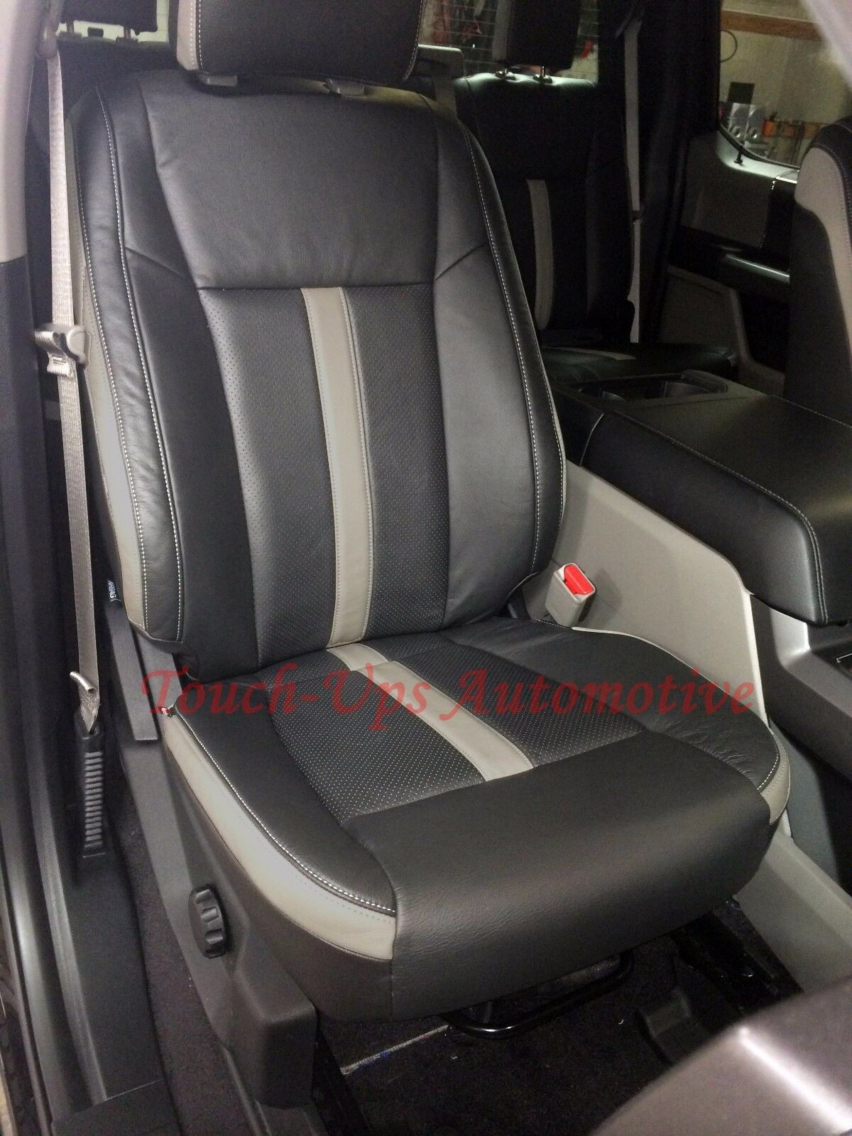 2017 2018 Ford F-250 XLT Super Crew KATZKIN Leather Seat Covers Black SEMA Jump