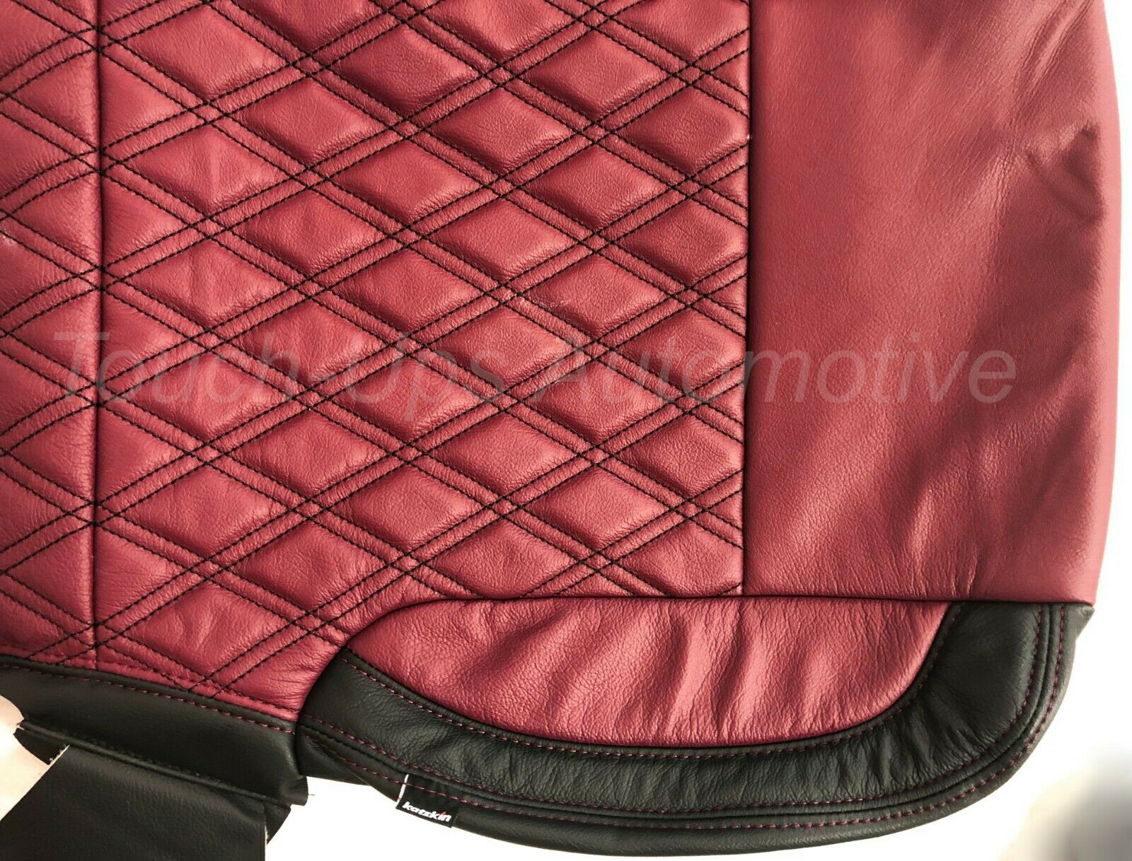 2014-2018 Chevrolet Silverado LT Tekstitch Leather Seat Covers Black Red Diamond