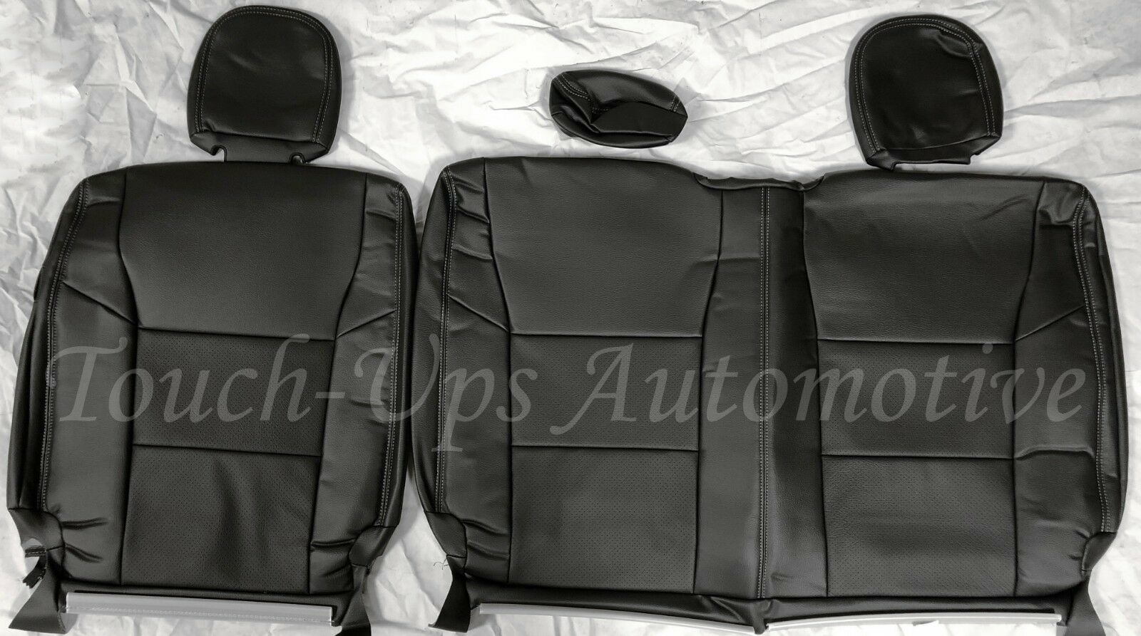 2017-2018 Ford F-250 XLT SuperCrew KATZKIN Leather Seat Covers Black Jumpseat