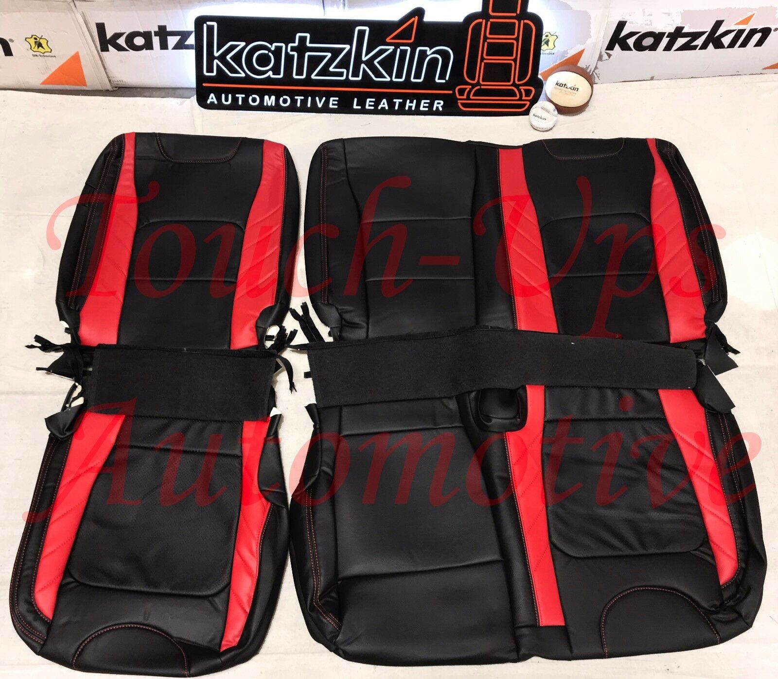 2015-2018 Ford F-150 XLT Super Crew KATZKIN Leather Seats NEW LIMITED Black Red