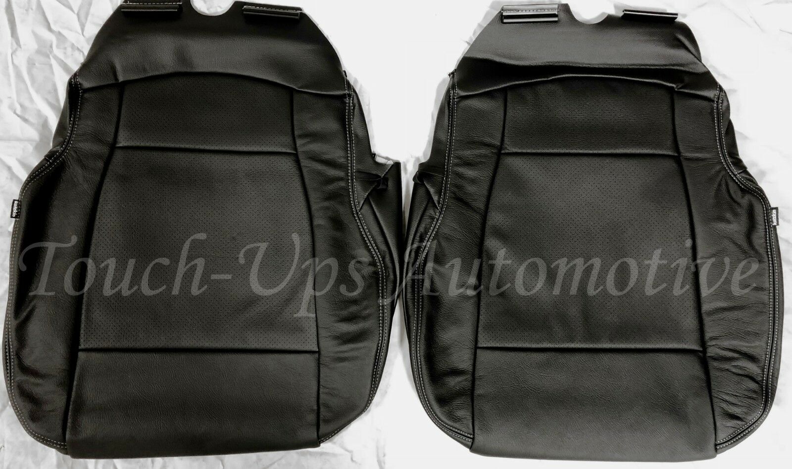 2017-2018 Ford F-250 XLT SuperCrew KATZKIN Leather Seat Covers Black Jumpseat