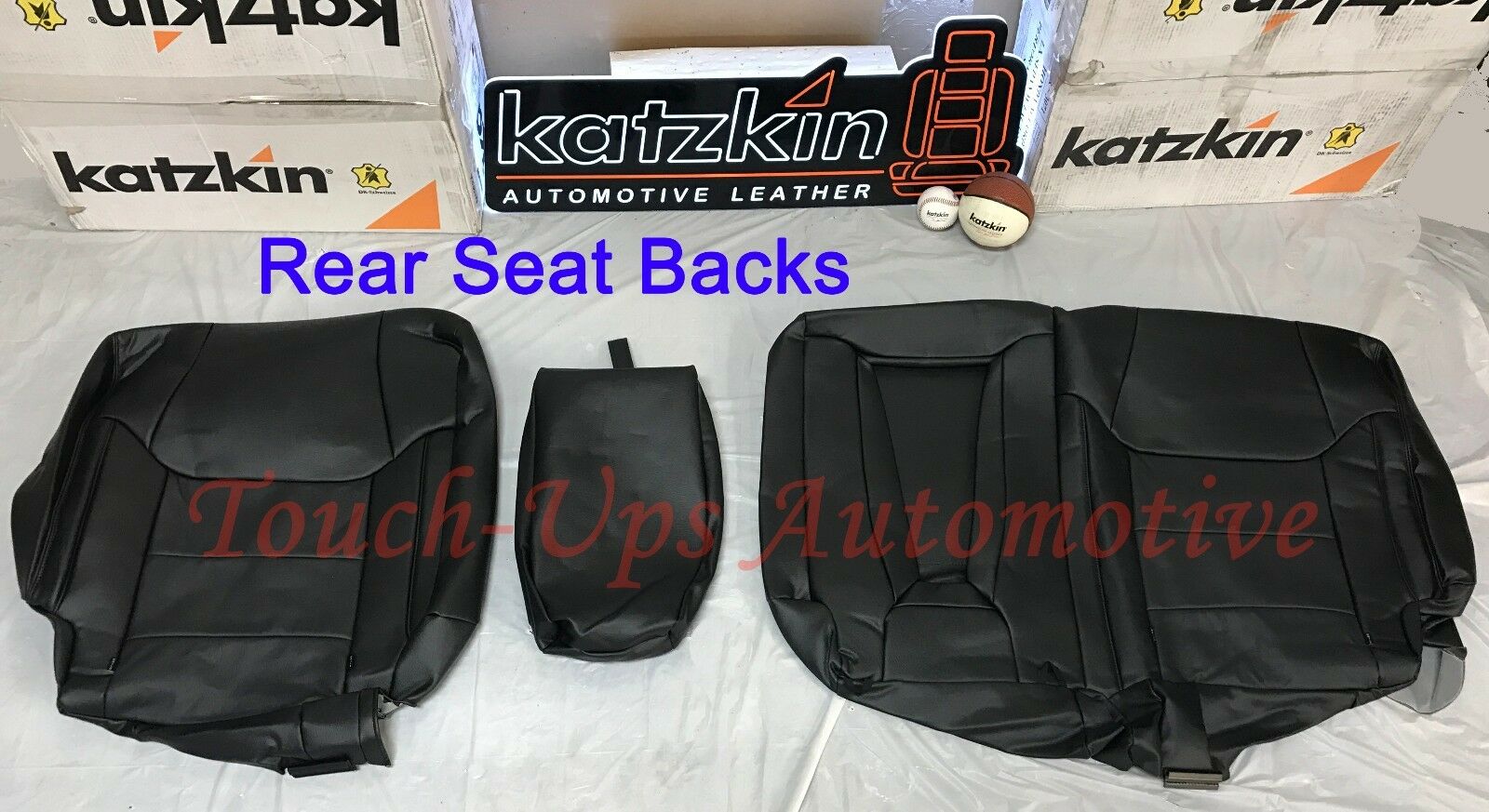 KATZKIN Black Leather Seat Covers for 2014-2020 Toyota Tundra CrewMax SR5 TRD