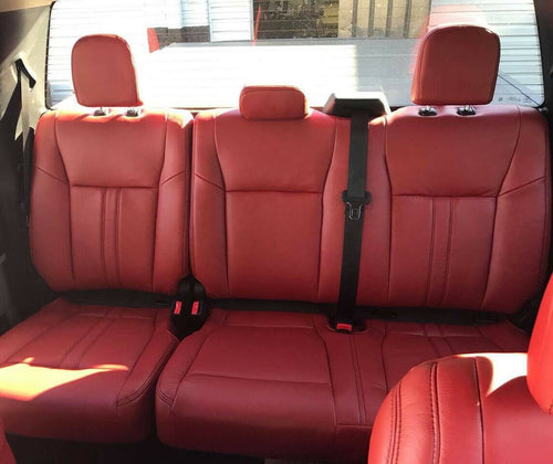 2015-2018 Ford F-150 XLT SuperCrew KATZKIN Leather Seat Covers Kit Cardinal Red