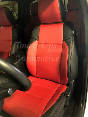 2016-2022 Toyota Tacoma DOUBLE Cab SR5 TRD Black Red Katzkin Leather Seat Cover