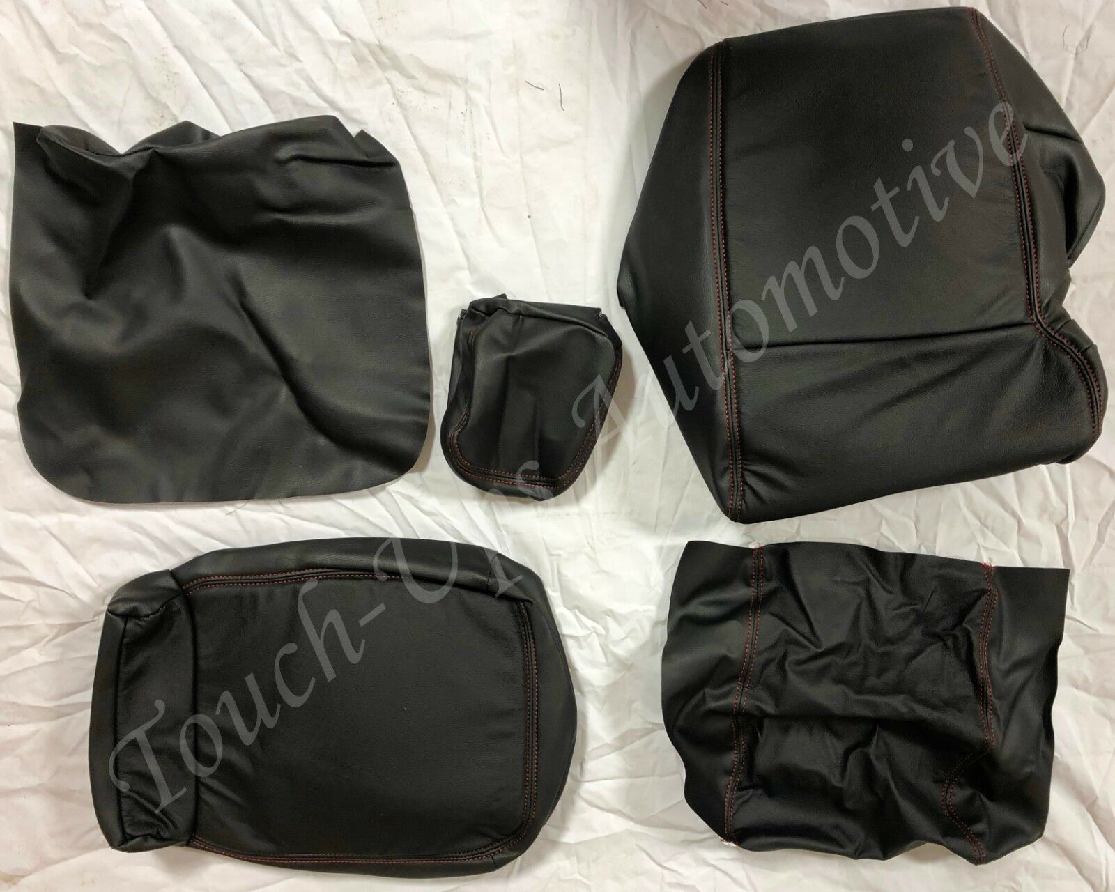 2019-20 Ford F-150 XLT Super Crew KATZKIN Leather Seats Covers LIMITED Black Red