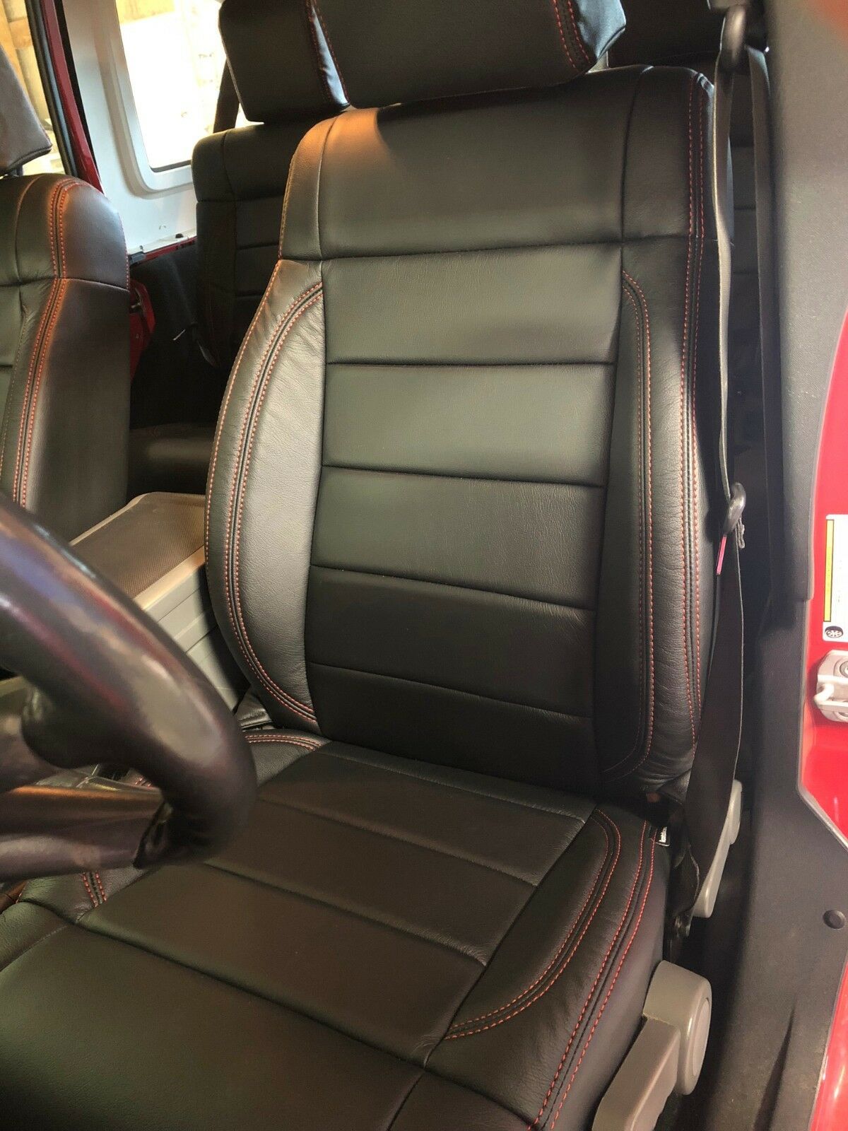 2008 2009 2010 Jeep Wrangler KATZKIN Leather Seat Covers Kit Black Salsa 4 Door