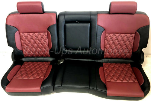 2014-2018 Chevrolet Silverado LT Tekstitch Leather Seat Covers Black Red Diamond