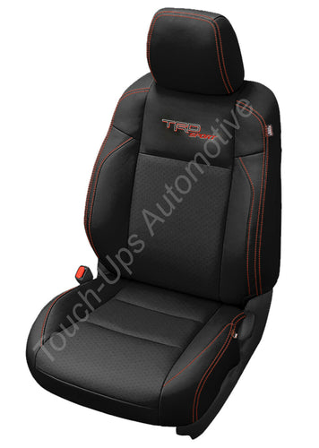 2016-2022 Toyota Tacoma Double Cab Katzkin Black Red Leather Seat Covers Logo TRD Sport