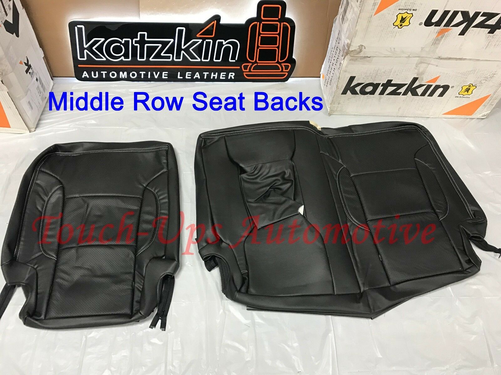 2015-2020 GMC Yukon KATZKIN Black Perforated Leather Seat Covers 3 Three Row Kit